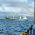 Abastecimiento. La embarcación Cygnus llegó este martes 18 de julio a Puerto Villamil.