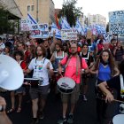 Manifestantes antigubernamentales participan en una protesta contra la reforma del sistema judicial israelí en Jerusalén, el 20 de julio de 2023.