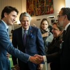 Guillermo Lasso y Gustavo Manrique se reunieron con el primer ministro de Canadá, Justin Trudeau.