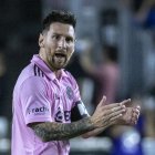 El jugador argentino Lionel Messi de Inter Miami CF celebra su gol.