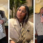 Viste de terno oversized para promocionar su gira ‘Popola Presidente’.