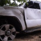 Vista del vehículo en el que murieron trece haitianos tras caer en un canal de riego en la provincia Valverde, en República Dominicana.