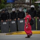 Los manifestantes bloquearon la carretera Interamericana, este lunes 7 de agosto.