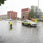 Vista de una carretera inundada en la circunvalación dos, en Oslo, Noruega, este lunes 7 de agosto.