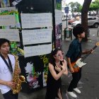 Protesta. Los exteriores de la Plaza de la Administración fueron el escenario.