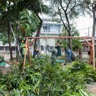 Limpieza. Los árboles fueron podados para despejar también los juegos infantiles.