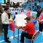 Simulacro. En la imagen constan todos los participantes que estarán en los recintos el día de las votaciones.