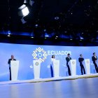 Encuentro. El debate electoral entre los siete presidenciables se desarrolló en las instalaciones de Ecuador TV, en la ciudad de Quito.
