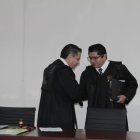 Diligencia. Miembros del Tribunal de la Corte Nacional de Justicia que acogió el pedido de Peter Calo.