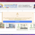 Captura de pantalla. Así se muestra el portal web para el voto telemático.