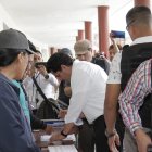 El candidato a la presidencia de la República Xavier Hervas votó en el Colegio San Gabriel