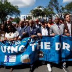 La cabecera de la marcha en Washington la conformaban algunos familiares de Martin Luther King