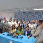 Integrantes del movimiento Revolución Ciudadana se pronunciaron en Guayaquil, la mañana de este viernes 8 de septiembre.