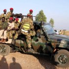 Soldados sudaneses en su vehículo, en una imagen de archivo.