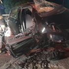Parte de la carrocería quedó retorcida tras el incidente