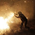 Hecho. Uno de los incendios forestales registrados días atrás en la ciudad de Quito.