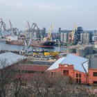 Puerto comercial de Odesa, el pasado mes de marzo, en el que este sábado se ha producido un ataque con misiles rusos, según Kiev.