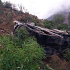 El autobús accidentado, en Huaccoto, en la provincia de Churcampa.