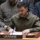 El presidente de Ucrania, Volodímir Zelenski, habla ante el Consejo de Seguridad de la ONU, este 20 de septiembre de 2023, en Nueva York.