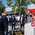 Alguno jugadores de los "red devils" estuvieron presentes en el homenaje.