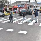 1. Obra. Señalización y pasos cebra se colocaron en Cotocollao, donde el cruce de peatones era una dificultad.