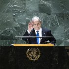 El primer ministro israelí, Benjamín Netanyahu, habló ayer en la Asamblea General de la ONU