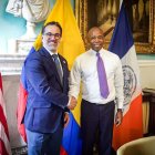Cita. El alcalde de NY, Eric Adams, se reunió con el canciller Manrique.