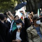 Lyon (France), 23/09/2023.- People attend a demonstration against police violence in Lyon, France, 23 September 2023. French political party "La France Insoumise" and unions called for a national day of protest. (Protestas, Francia) EFE/EPA/GUILLAUME HORCAJUELO