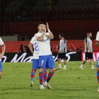 PALMA DE MALLORCA (ISLAS BALEARES), 26/09/2023.- Los jugadores del FC Barcelona tras el partido de la séptima jornada de LaLiga entre el RCD Mallorca y el FC Barcelona, hoy martes en Son Moix, Palma de Mallorca. EFE/Cati Cladera