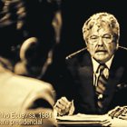 León Febres Cordero y Rodrigo Borja (de espaldas), durante el debate del 27 de abril de 1984.