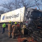 El tráiler provocó embotellamiento en vía  a la costa