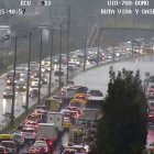 La lluvia ha provocado una gran congestión.