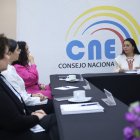 Las representantes de la Asociación de Magistradas Electorales fueron de las primeras en arribar al país.
