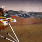 Vista de una réplica del módulo espacial InSight en el laboratorio de la NASA en La Canada Flintridge, California (Estados Unidos), en una fotografía de archivo.