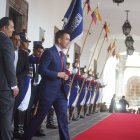 El presidente electo, Daniel Noboa, llegó hasta Carondelet para tener una reunión de transición con Guillermo Lasso