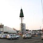 El árbol de Navidad ya comienza a ser visible para quienes transitan por el lugar.