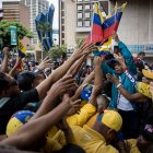 Caracas. Varias personas participar en un acto de campaña electoral.