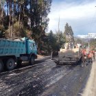 MTOP ejecuta trabajos de rehabilitación de la antigua Panamericana Norte de ingreso a Cuenca.