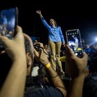 Caracas. La exdiputada María Corina Machado celebra los resultados.