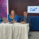 La gerenta de CNT, Lourdes Cuesta, en rueda de prensa para informar sobre la condonación de deudas este 24 de octubre de 2023.