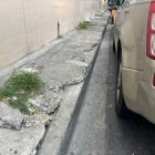 Encima de los puntos dañados ha crecido maleza.