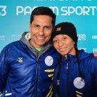 Jacqueline Mollocana junto a Jefferson Pérez, tras su primera medalla en 3 Panamericanos.