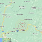 Imagen del epicentro del temblor emitida por el Instituto Geofísico.