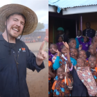 La personalidad de Internet Mr Beast en una aldea en que construyó un pozo de agua potable