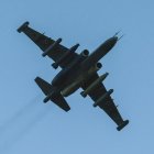Un avión de ataque ucraniano Su-25 vuela en la zona de Donetsk, Ucrania, este 10 de noviembre en medio de la invasión rusa.