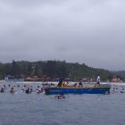 La ceremonia en el mar se cumplió en la Punta de Montañita.