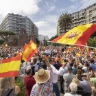 Madrid. Las calles principales de Madrid estuvieron llenas de manifestantes que gritaban contra la amnistía.