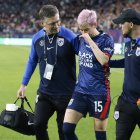 La jugadora del OL Reign salió del campo con solo seis minutos jugados.