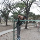 Panorama. Varios árboles que decoran el parque quedaron sin su verdor.