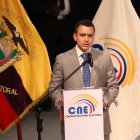 Daniel Noboa en su discurso tras recibir credenciales como presidente de Ecuador.